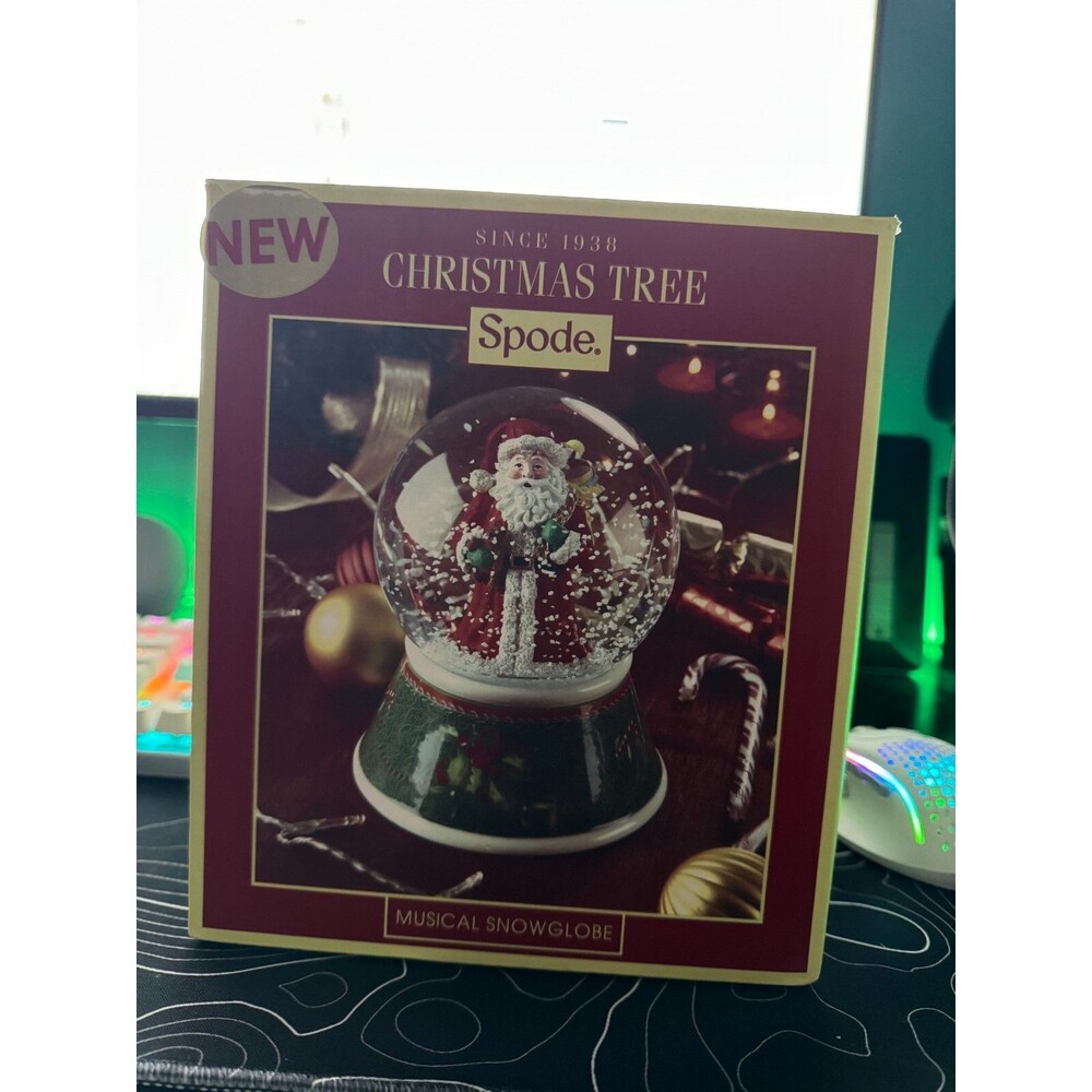 Spode 7" 2011 Exclusive Christmas Tree Musical Snow Globe With Box *Tested*